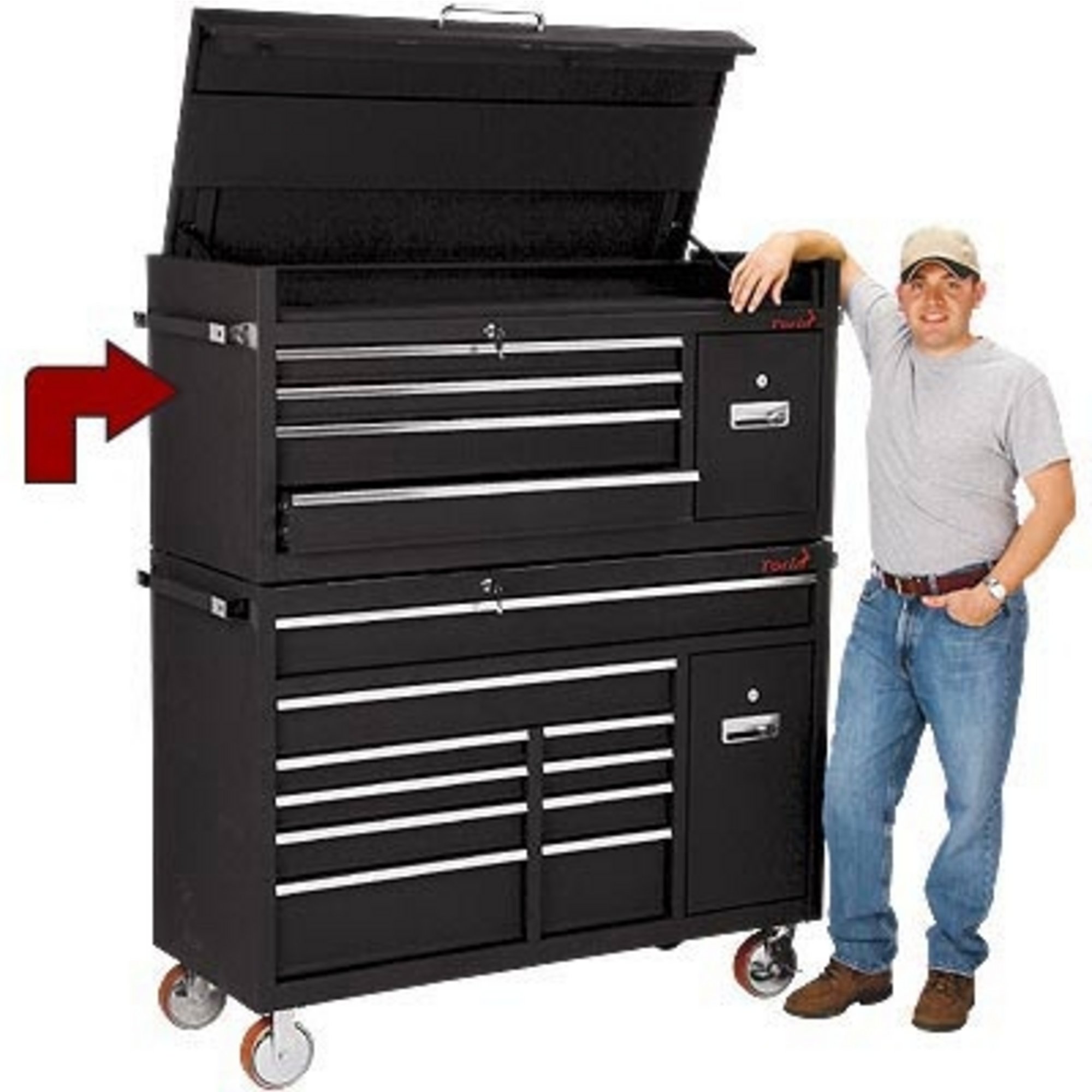 Torin 56in. Top 5-Drawer Tool Chest — 56 1/2in.W x 22in.D x 25 3/8in.H, Model# TBT8005X